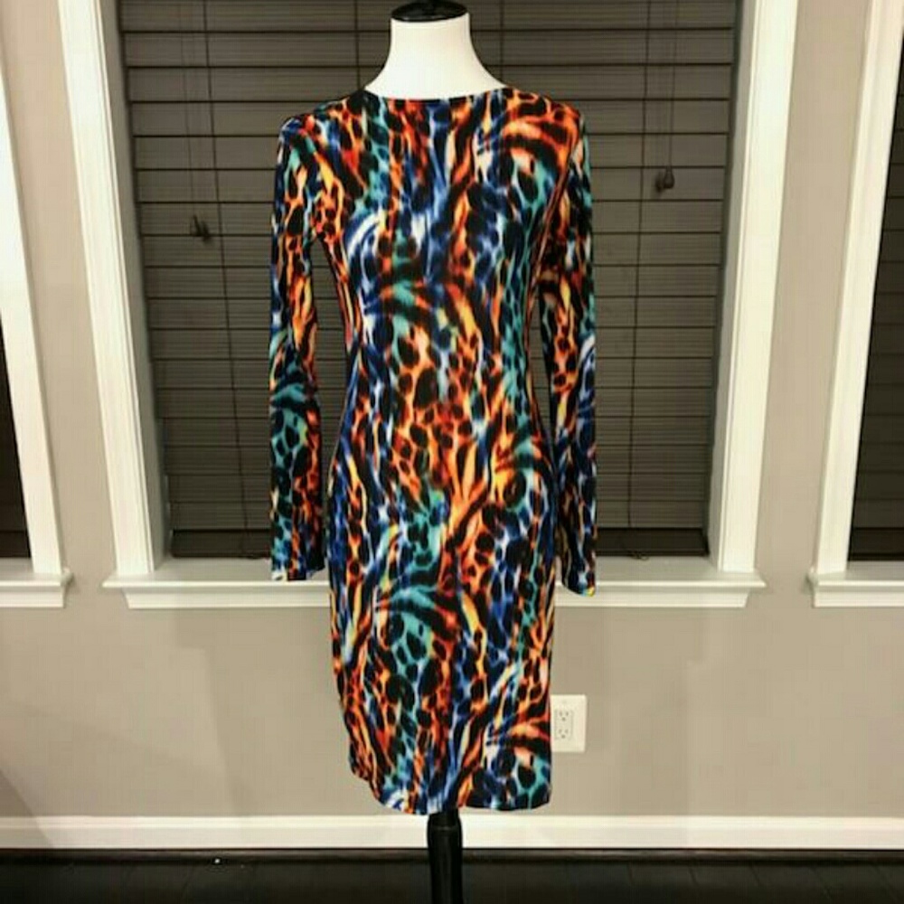 Sexy animal print club party dress