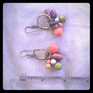 Colorful wood bead earrings