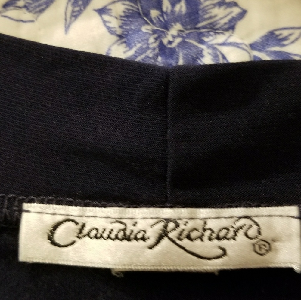 Cowl neck navy shirt