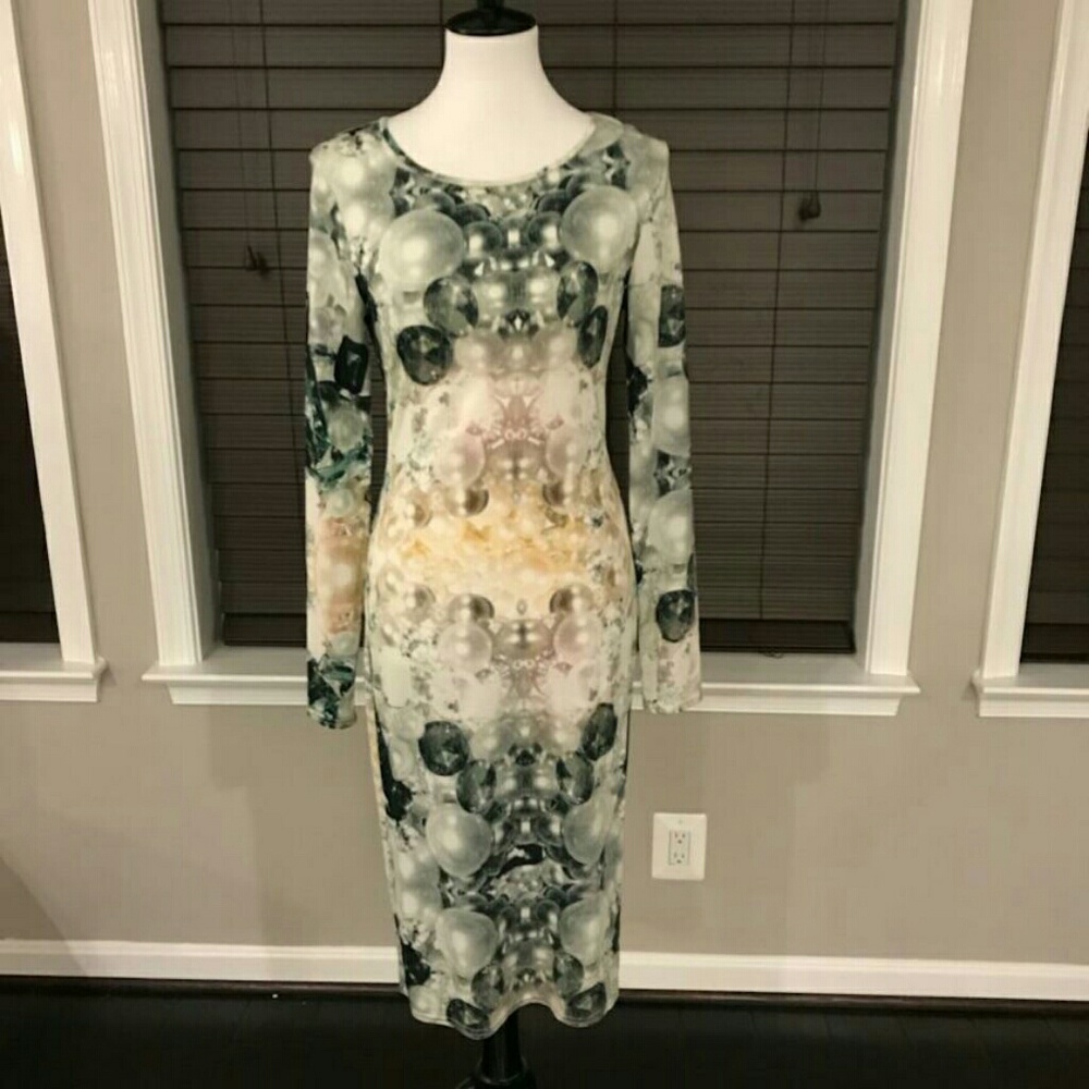 Sexy jewel print club party body dress