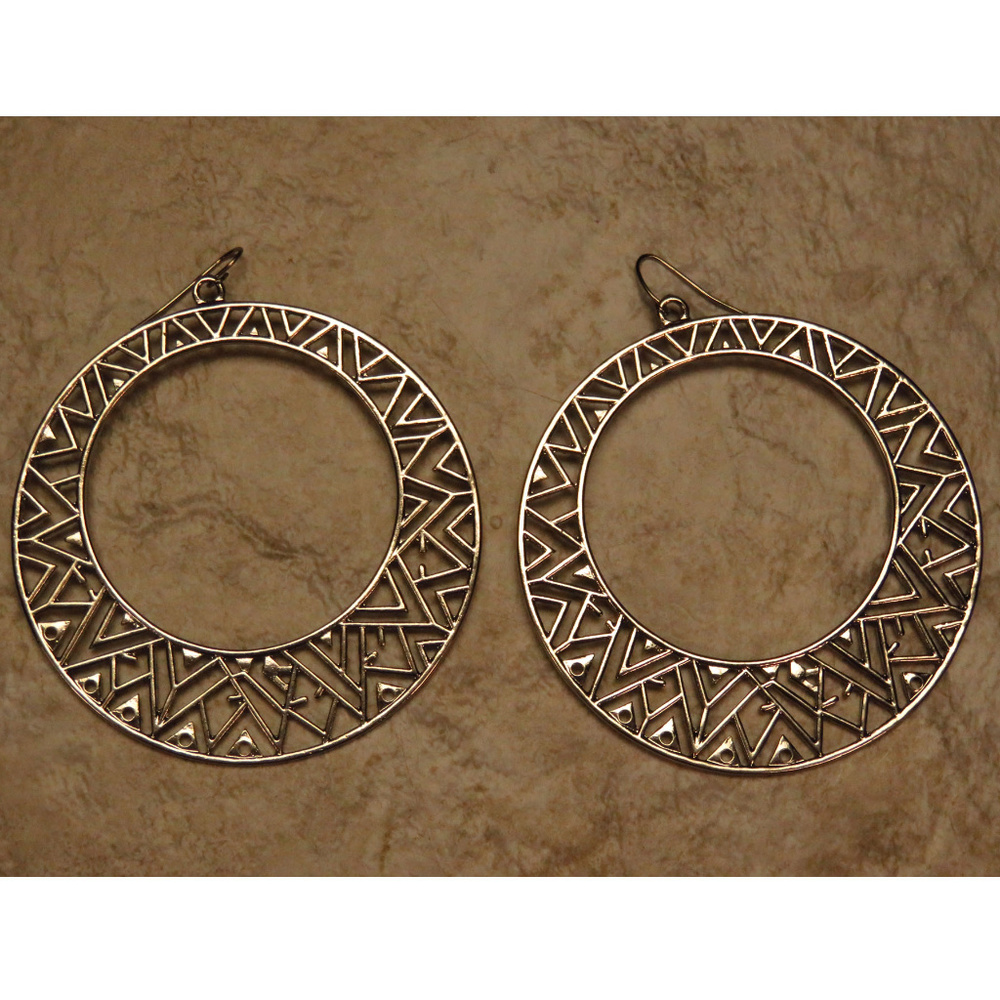 Bebe large antique silver earring NWOT bbe35nc - Picture 2 of 3