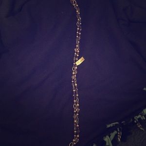 Long faux pearl necklace