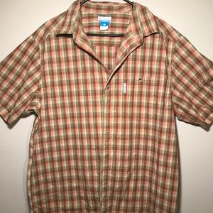 Columbia Plaid Short Sleeve Button Down (XL)