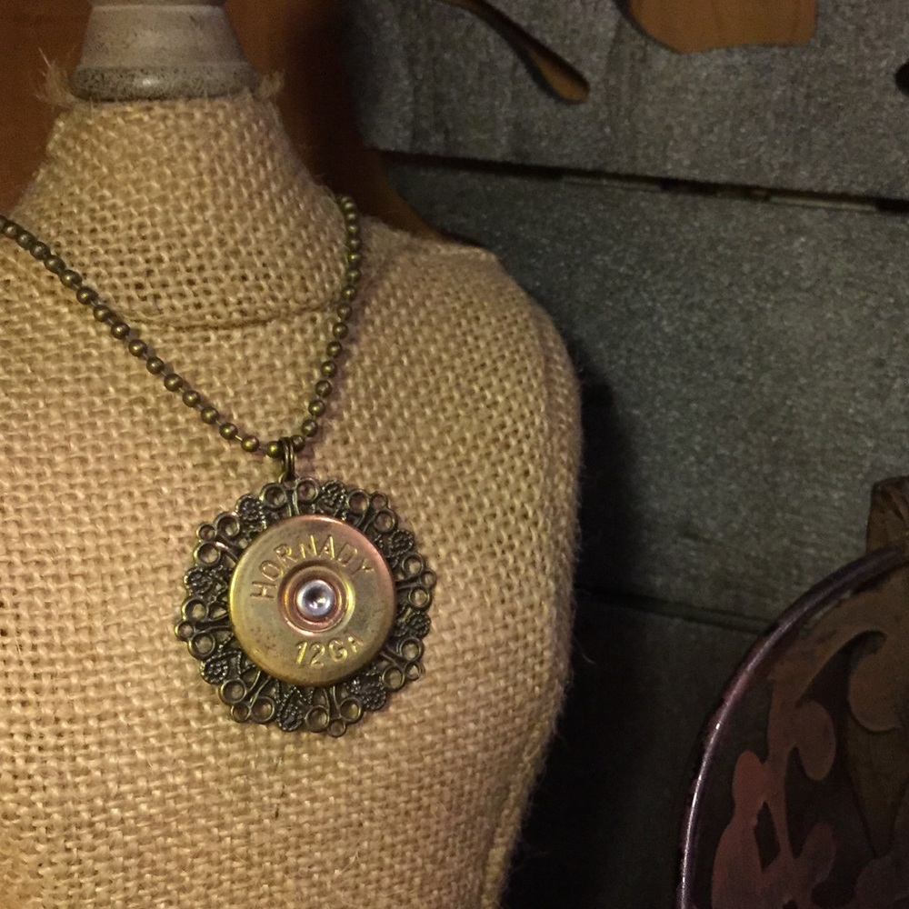 Repurposed 12g shotgun shell necklace