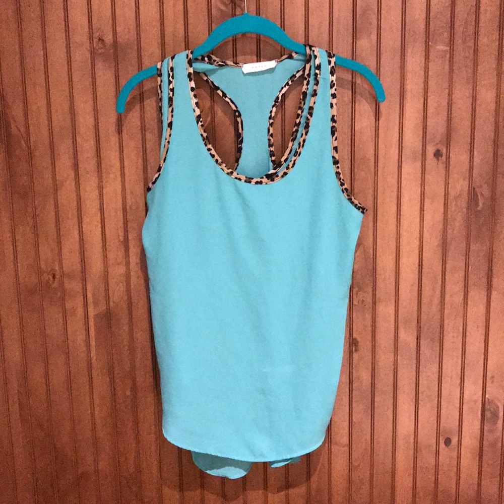Turquoise and Leopard Tank