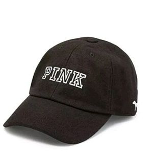 NWT Victoria's Secret Pink Black Wool Baseball Cap