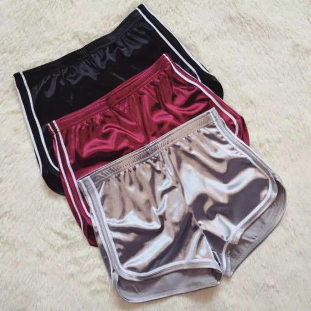 Sexy Silver Silk Shorts - Picture 2 of 4