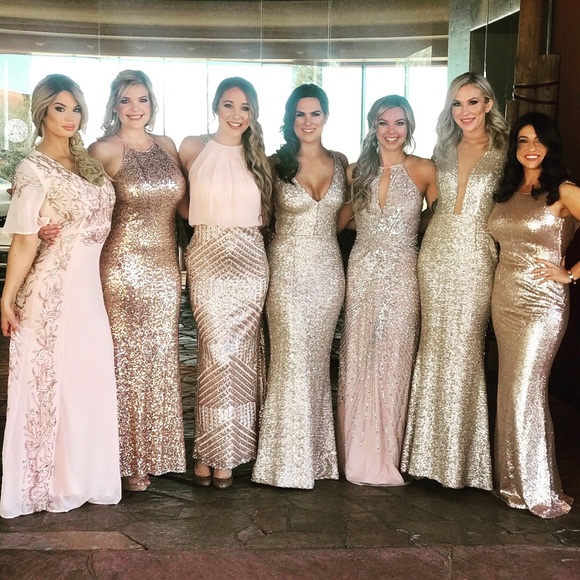 michelle sequin gown dress the population