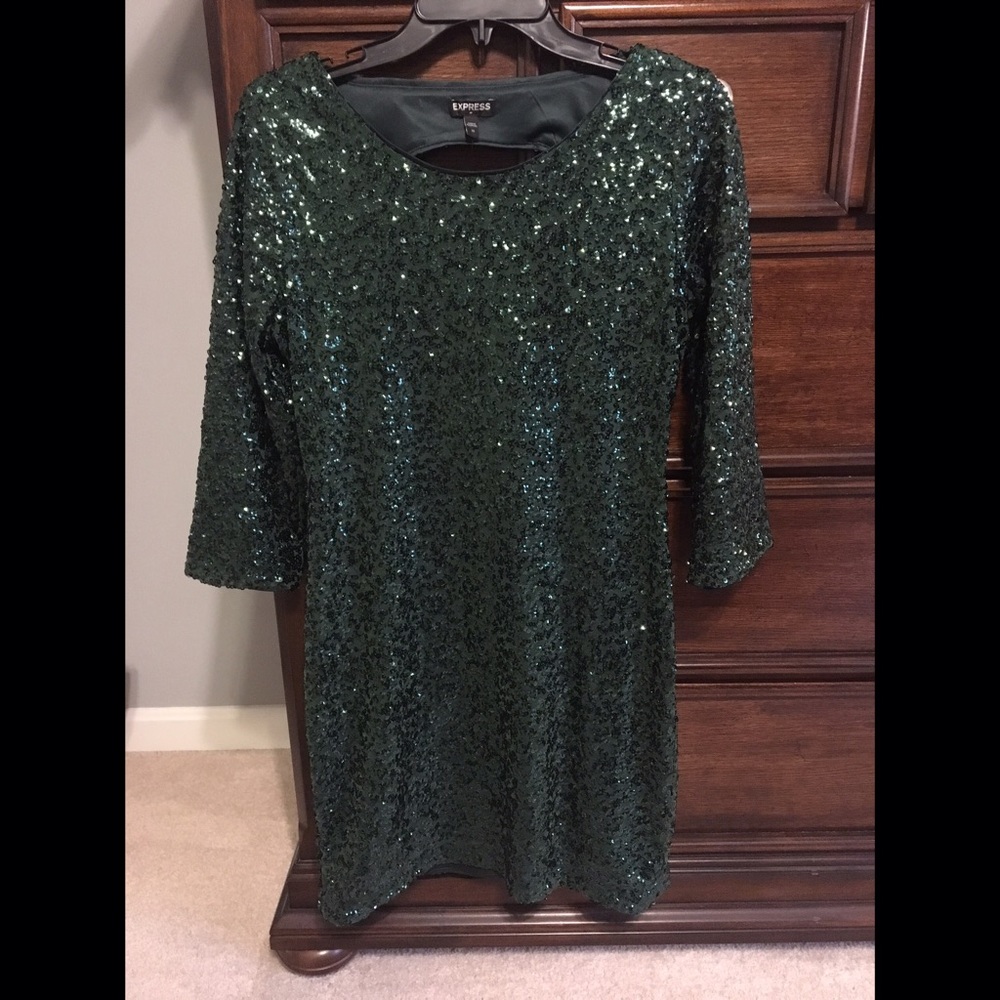Express Green Sequin Dress