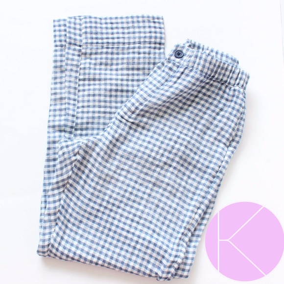 light blue gingham pants