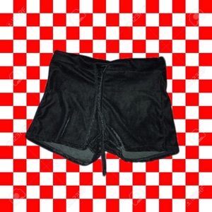 Black velvet shorts
