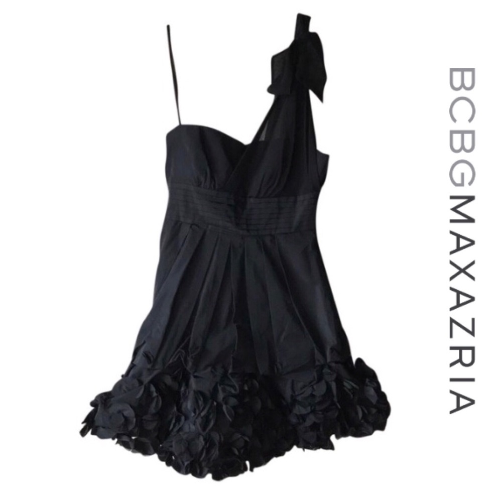 NWOT•{BCBGMaxAzria} ‘Liv’ 100% Silk Party Dress w/ Ruffle Details • Size 6 - Picture 2 of 10