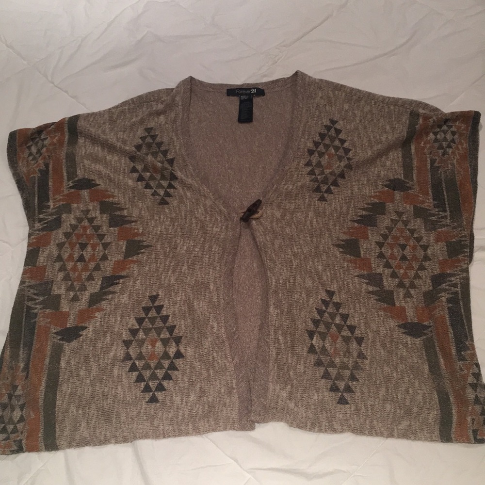Aztec Print detailed oversized cardigan