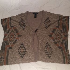 Aztec Print detailed oversized cardigan
