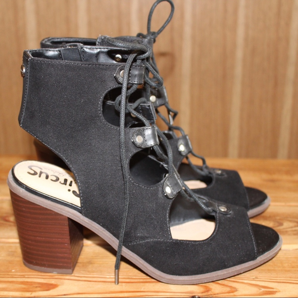 Sam Edelman Circus - lace up peep-toe bootie