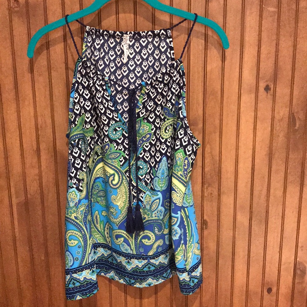 Paisley Rope-Tie Tank, Nautical Style