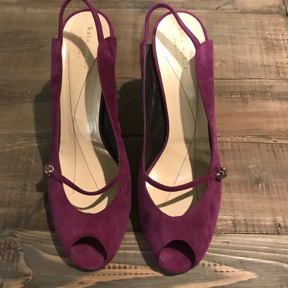 Kate Spade Plum Peep Toe Heel