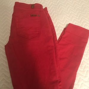 7 for All Mankind Gwenevere red skinny 28