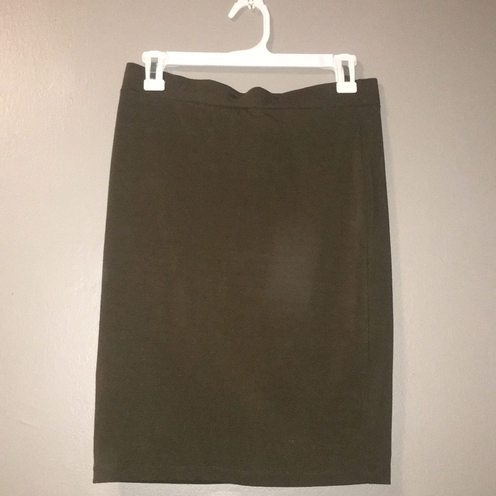 Olive green mini skirt