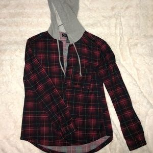 Plaid hoodie shirt