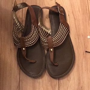 Brown and Gold gladiator style Sandals