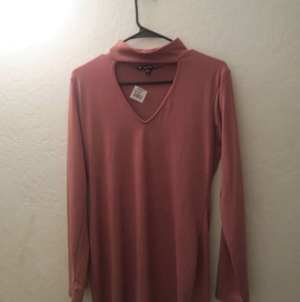 Womens Pink Long Sleeve Cut-Out Dress
