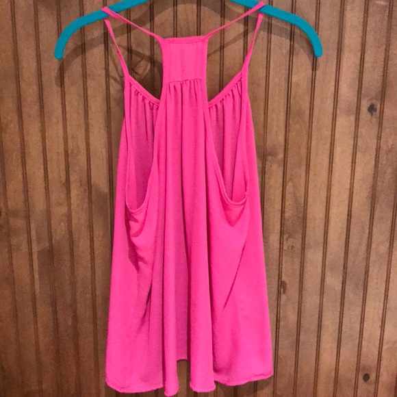 Flowey Racerback Tank, Bright Pink - Picture 2 of 3