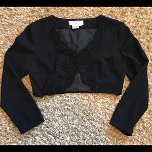 Maggy London Black Evening Jacket with Rhinestones
