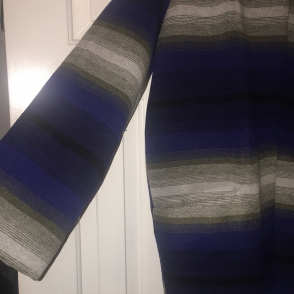 Blue, Black and Gray Wool Coat - Picture 2 of 3
