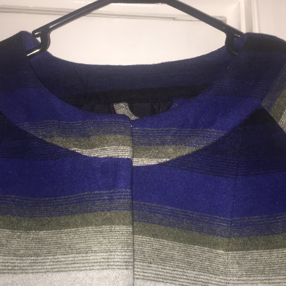 Blue, Black and Gray Wool Coat - Picture 3 of 3