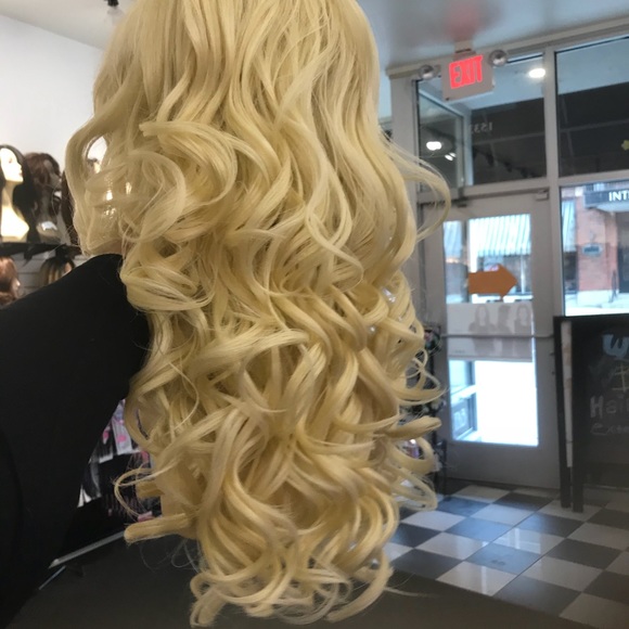 Wig Long Loose Curls Platinum Blonde Wig Swisslace main image 6