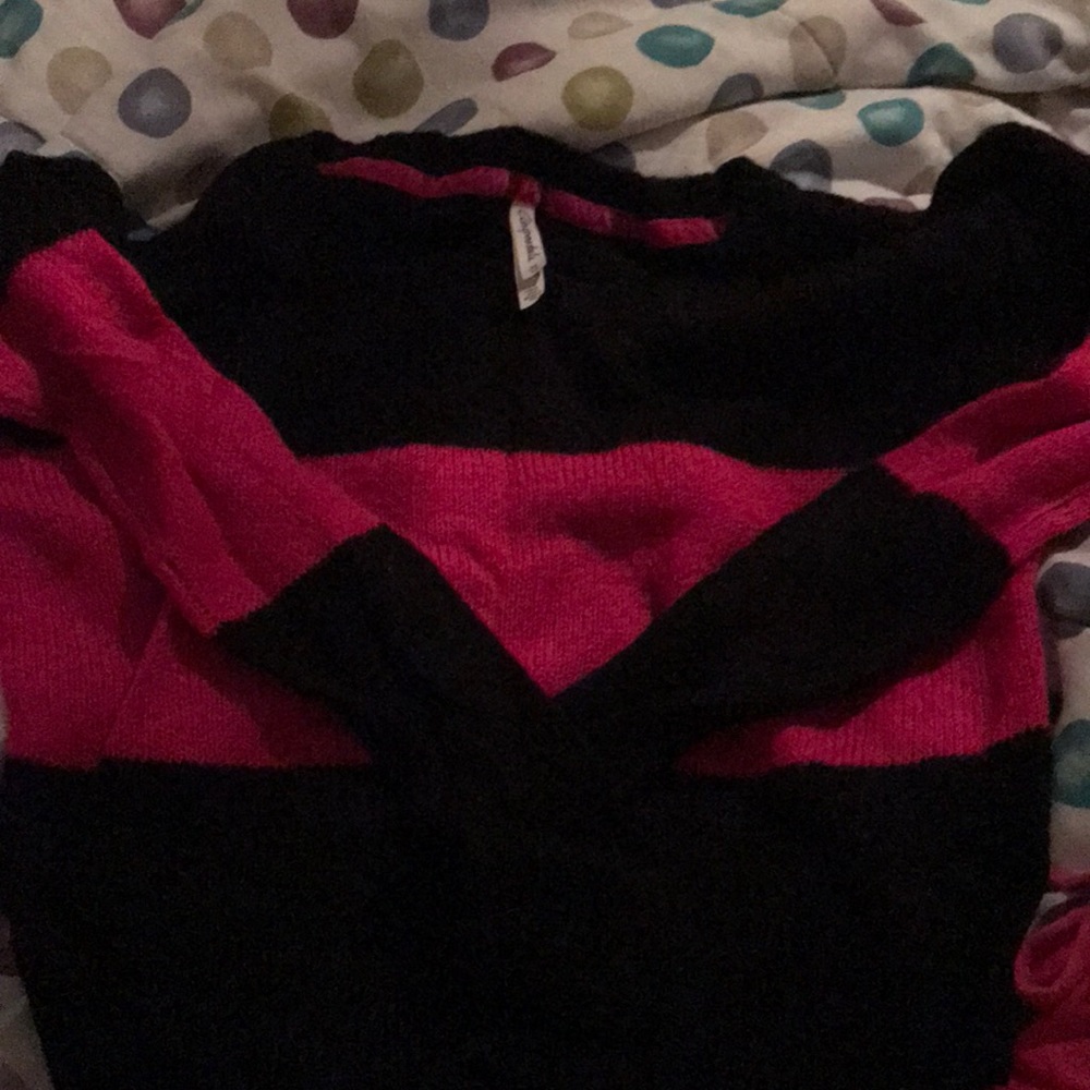 Pink and black sweater