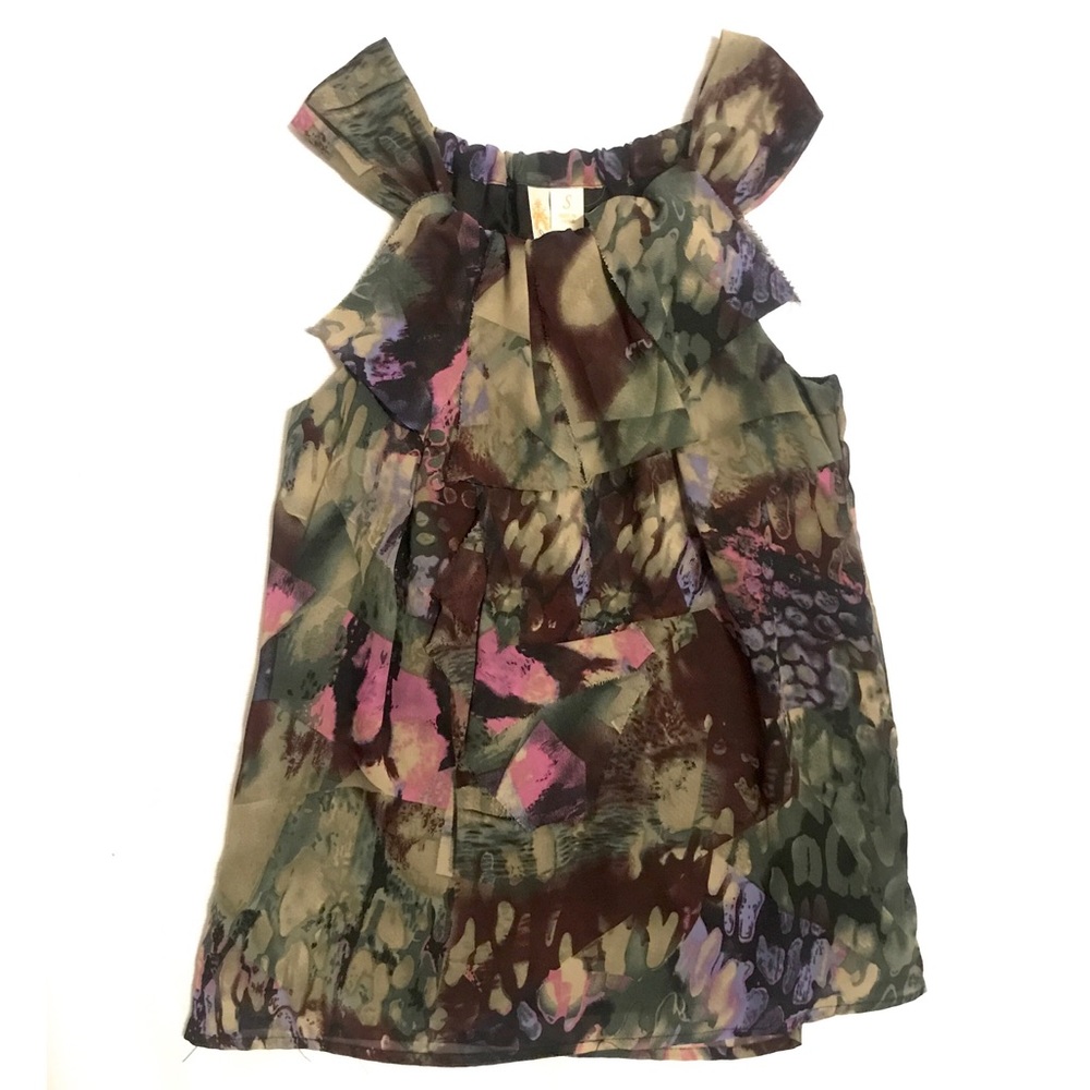 Multi Color Frill Halter Blouse