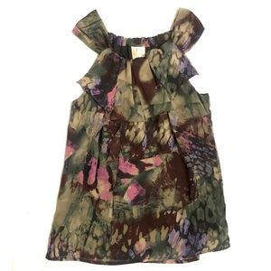 Multi Color Frill Halter Blouse