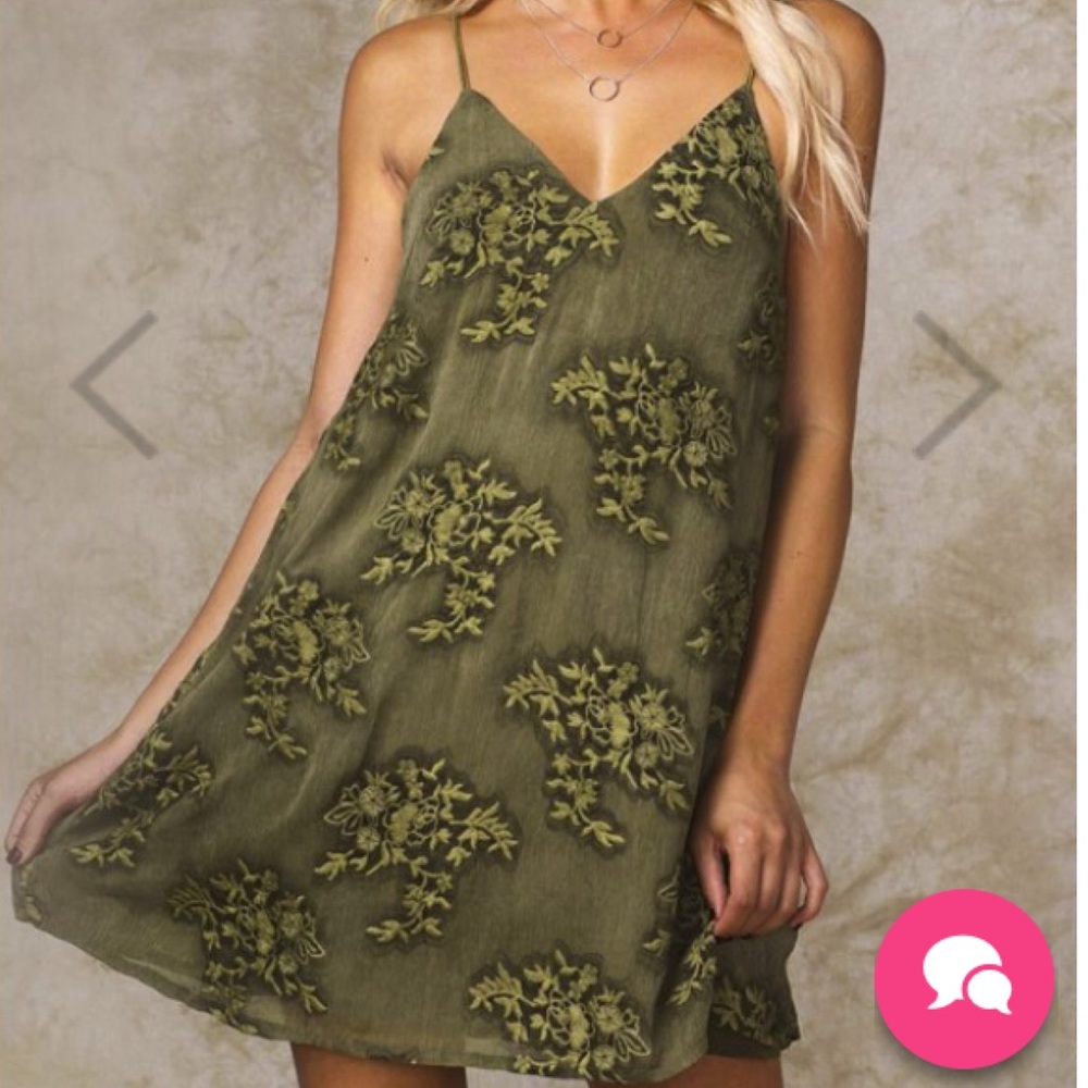 Green mini dress