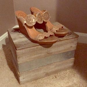 Jack Rogers Gold Wedges!