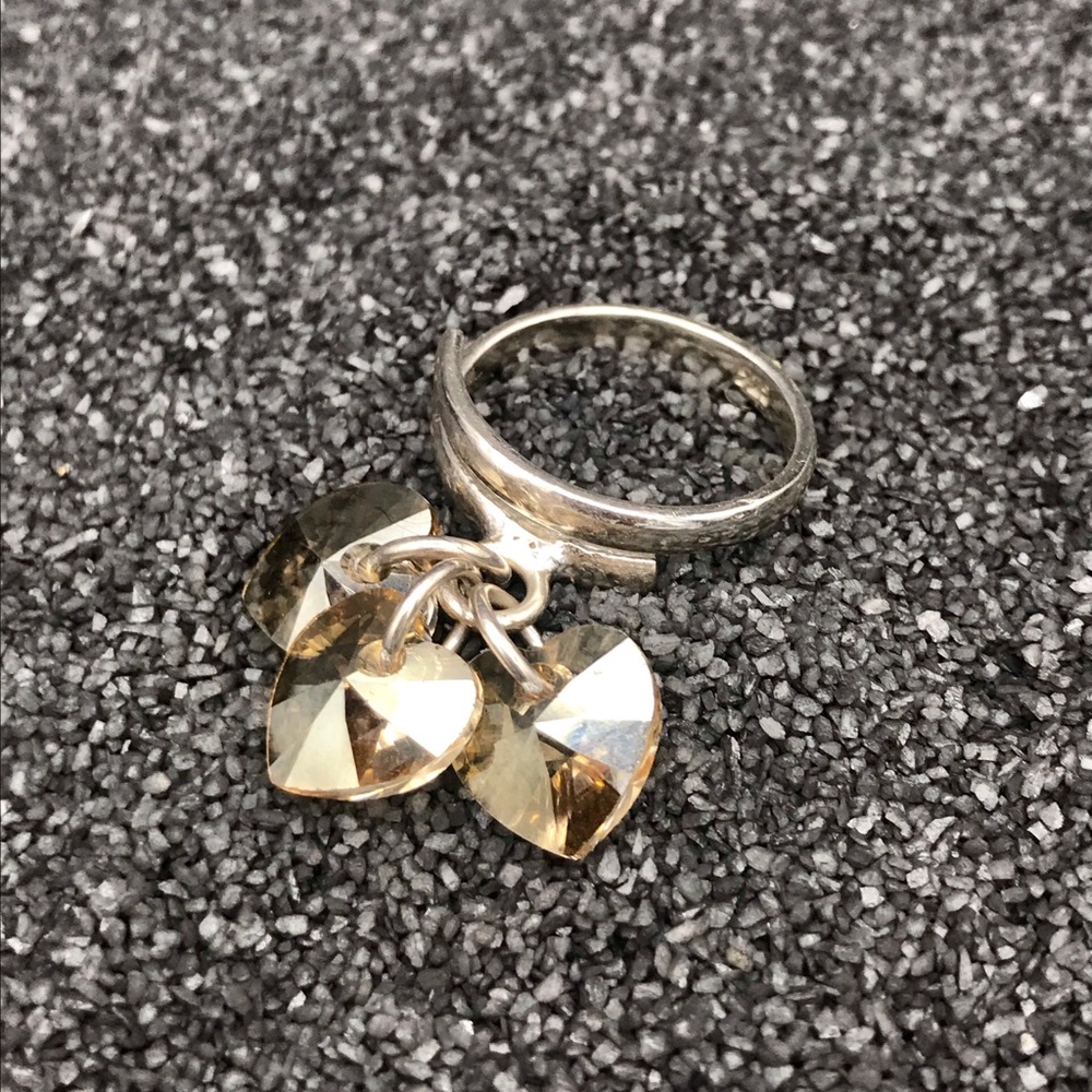 .925 Sterling silver and crystal ring fits #7-9