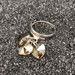 .925 Sterling silver and crystal ring fits #7-9