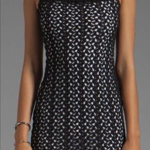 Black and White Crochet Lace Dress