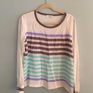 Equipment Long Sleeve Silk top EUC