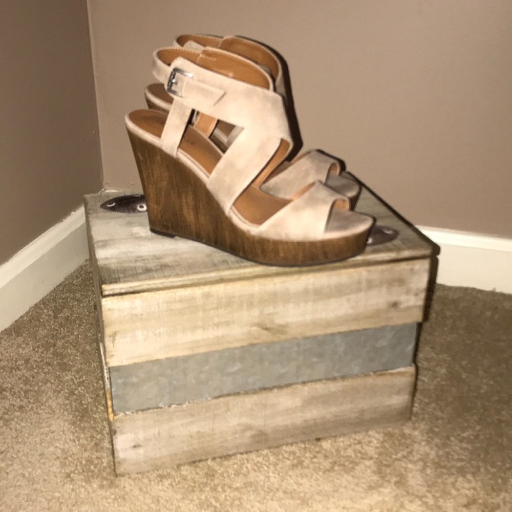 NWOT Nude Wedges.