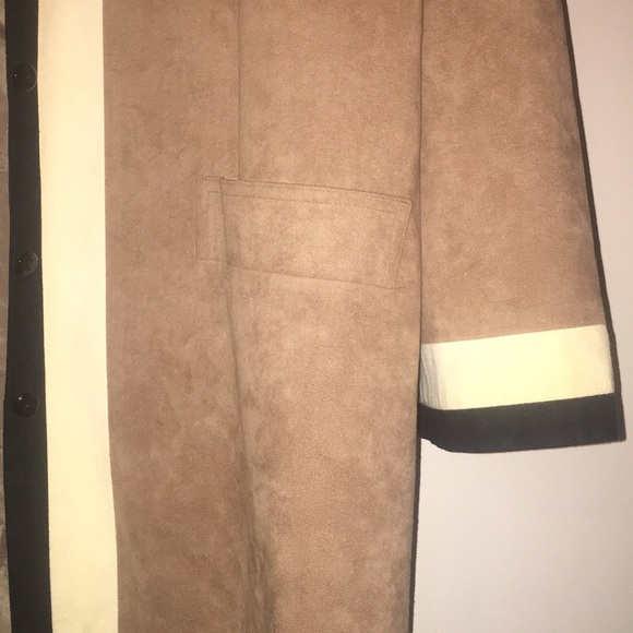 Vintage Tan, Black and Cream Suede Coat - Picture 3 of 3