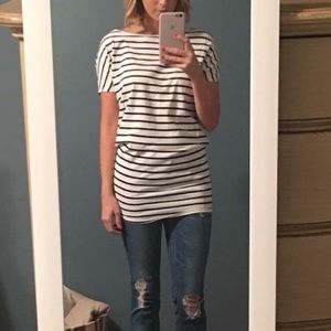 BB Dakota stripe short sleeve tunic top