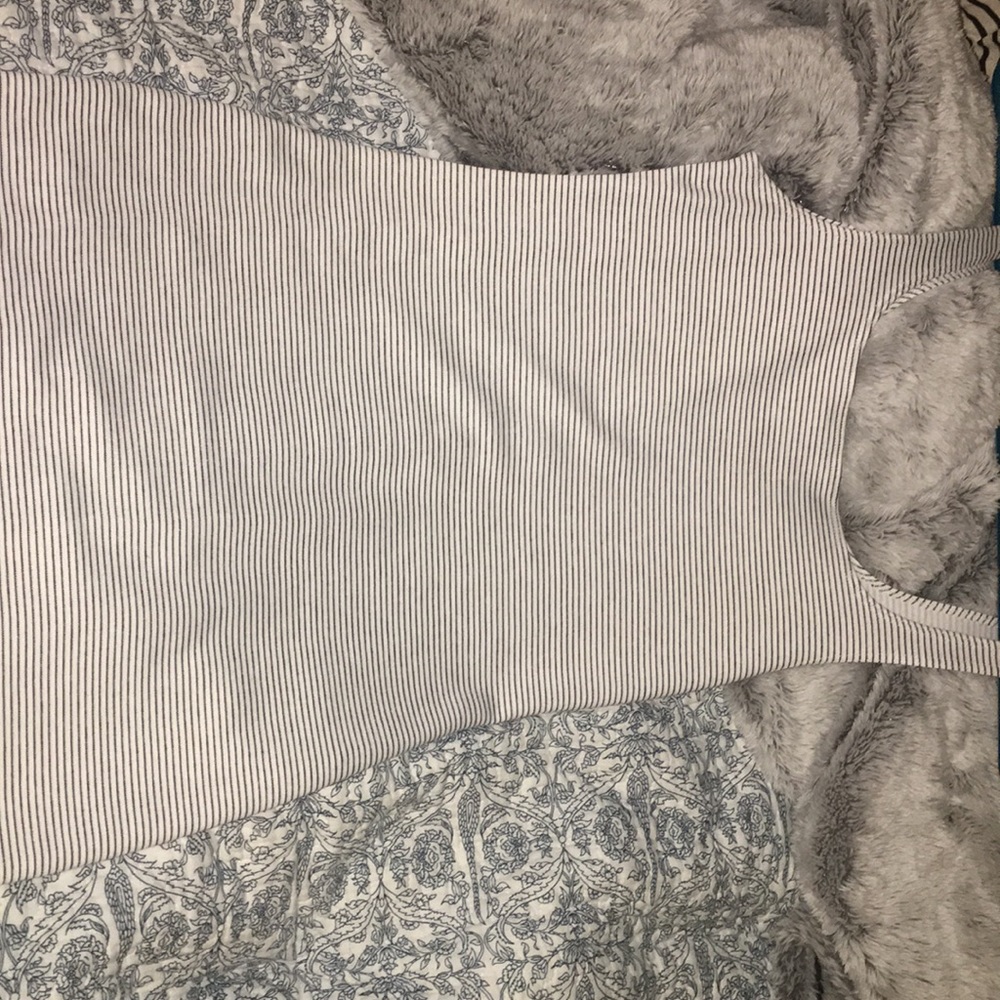 Straight, black and white striped dress