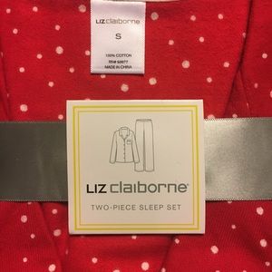 Liz Claiborne Small Red Flannel Pajama Set