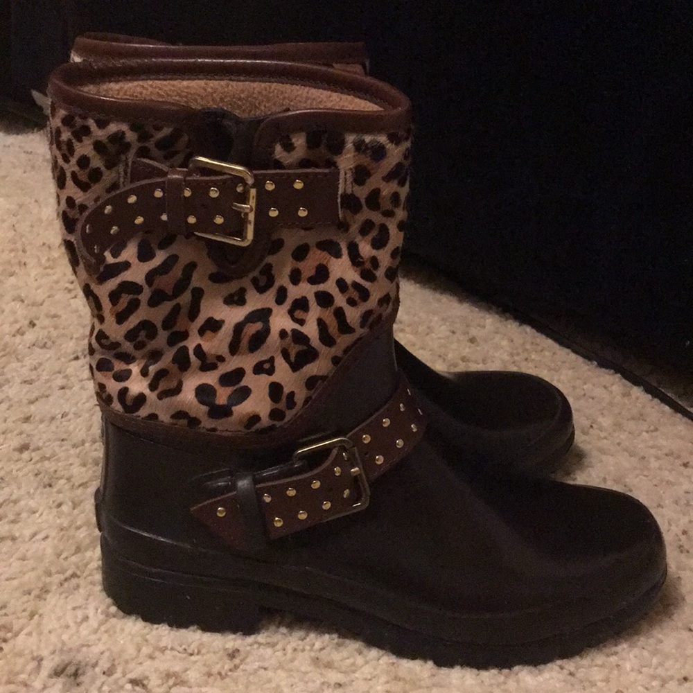 SOLD Leopard Print Rain Boots