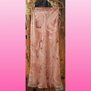 Chadwicks Long Skirt, Pink Mauve Multi, Size 4