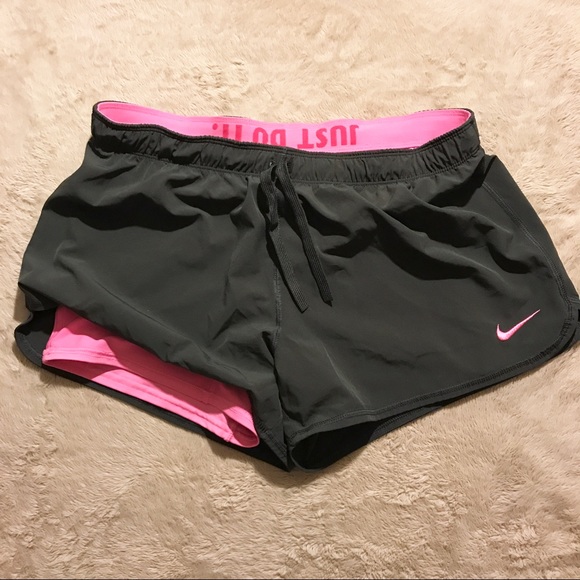 Nike Pants - Nike Dri-Fit Shorts 2 in 1 Gray and Pink Large