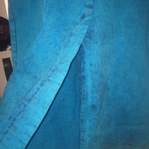 Custom Turquoise Denim Jacket - Picture 4 of 5