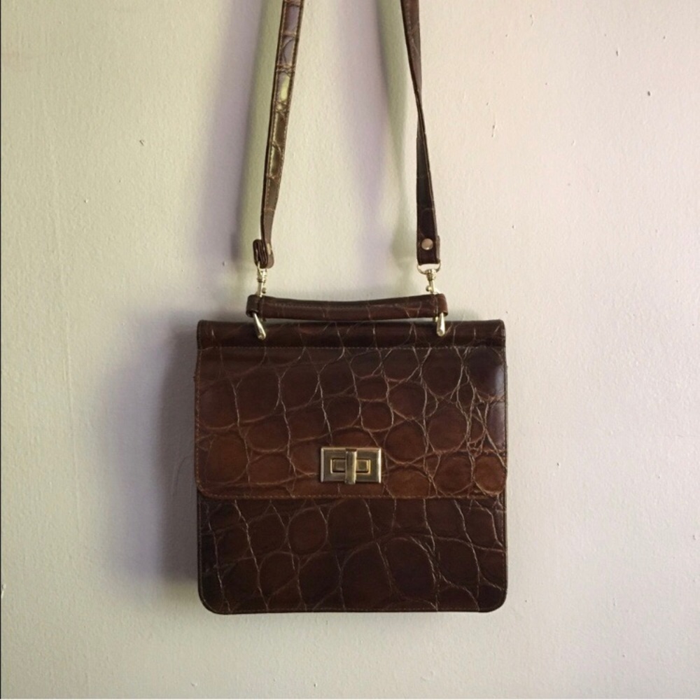 Crocodile Brown Purse vintage